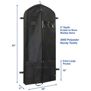 Sacs de rangement pliables non tissés pour vêtements, avec fermeture éclair, personnalisables avec logo, réutilisables, pour costumes et robes, vente en gros - Product Image 2