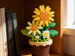 Bloques de Construcción de Bonsái de Rosa del Amor Eterno |   Kit de Maceta con Degradado Rojo y Marrón, Regalo Romántico para el Día de San Valentín - Product Image 2