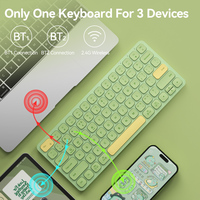B.O.W the New Listing Ultra-Thin 78 Keys ABS Keycaps BT Wireless Rechargeable Dual-Mode Keyboard for Desktop Laptop Tablet