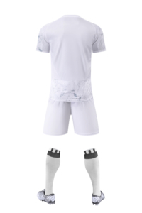 Camiseta de Fútbol Personalizable Blanca con Franja <span class=keywords><strong>Diagonal</strong></span> Roja y Negra, Manga Corta, Secado Rápido, Ropa de Entrenamiento Transpirable, Uniforme de Fútbol Unisex - Product Image 3