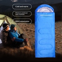 Sac de couchage enveloppant pour l'été, camping en plein air, adulte, résistant à la saleté, épaissi, chaud, rembourré en coton creux, portable, avec capuche, en polyester