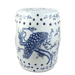 RZMV20-23 Luxury hand painted Jingdezhen delicate collectible green white blue ceramic stool