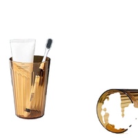 Lot de 3 tasses à eau en plastique PET à rayures verticales, prix de gros, pour petit-déjeuner, lait, café, couple, brosse à dents, bain de bouche