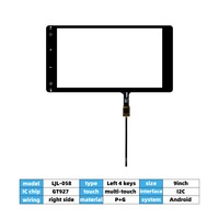 Pantalla Táctil Capacitiva de 9 Pulgadas P+G con Cuatro Teclas Izquierdas, Interfaz I2C, Compatible con Multitáctil, Apta para Navegación GPS para Automóvil MP5