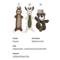 Jouets en peluche pour chiens, produits pour animaux de compagnie à mâcher, motifs ours, lapin, paresseux, vente en gros du fabricant