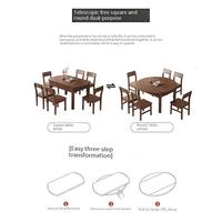 Ensemble table et chaises rondes pliantes extensibles contemporaines en noyer noir de 1,5 m, meubles de maison écologiques et durables