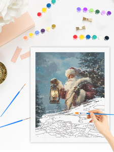 CHENISTORY <span class=keywords><strong>Peinture</strong></span> par numéros DIY, image du Père Noël sur numéros, cadeau de Noël, <span class=keywords><strong>peinture</strong></span> acrylique, décoration murale artisanale - Product Image 4