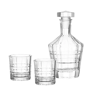 Spiritii Whisky <b>Decanter</b> <b>Set</b> 3 Pieces Glass Carafe With Two Tumblers - Product Image 1