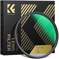 Filtre polarisant circulaire CPL K&F Concept Nano-X, imperméable, anti-rayures, 28 couches de revêtements multicouches, 37-95 mm, couleurs réelles
