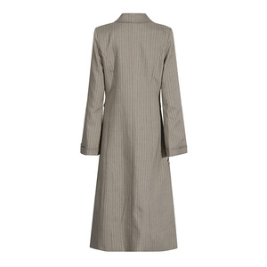 Bettergirl 2024 Autumn New Temperament Commuter Wind Waist Slimming Striped <strong>Coat</strong> Silhouette Slit Buckle Long <strong>Trench</strong> <strong>Coat</strong> - Product Image 6