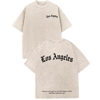 Camiseta Vintage de Algodón Pesado con Logotipo Personalizado de Fábrica, Camiseta Holgada con Estampado de Letras Góticas para Hombre, Camiseta Urbana de Gran Tamaño, Suministro al por Mayor
