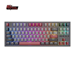 Royal Kludge-teclado mecánico con cable para gaming, 87 teclas, tkl, RK R87