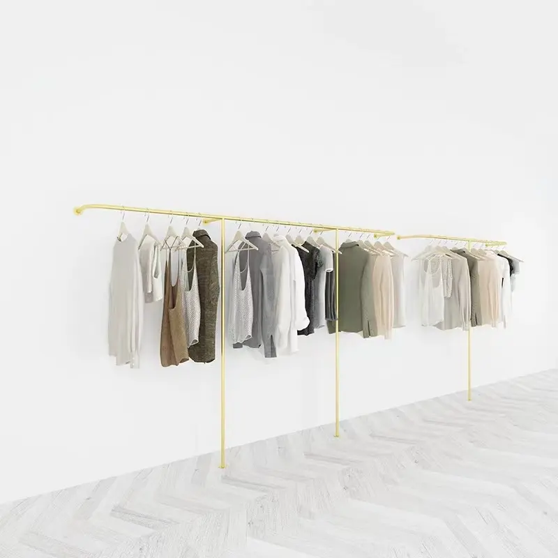 Customize hot clothing racks men women clothing store display rack hangers multi-functional floor wall hanging clothe shelves