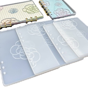 Moldes de fundição epóxi feitos à mão para <span class=keywords><strong>notebook</strong></span>, conjunto de moldes de silicone duráveis para capa de flores camélia A5/A6, faça você mesmo - Product Image 2