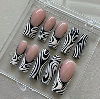 Ongles à presser de luxe personnalisés faits à la main en acrylique épais avec strass, faux ongles
