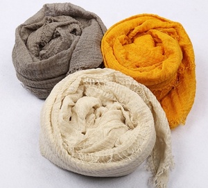 Écharpe Pashmina froissée en gaze promotionnelle avec franges bon marché - Product Image 4