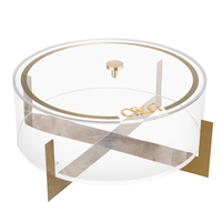 Jüdische Pessach Runde Acryl Matzah Box mit Metall basis Lucite Pesach Matzah Display Rack für jüdisches Pessach