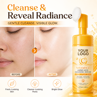 Mousse Nettoyante Visage Rafraîchissante et Éclaircissante à la Vitamine C et aux Acides Aminés, Nettoyage en Profondeur, Contrôle du Sébum, 150ml, Vente en Gros
