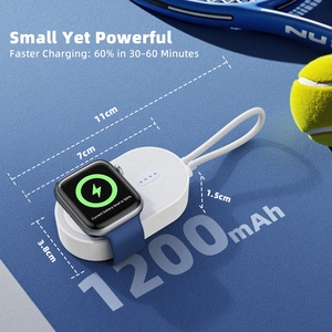 Cargador Inalámbrico para Reloj HNT 2 en 1, 1200mAh, Entrada Tipo-C, Carga Rápida, Portátil, Magnético, para <span class=keywords><strong>Apple</strong></span> <span class=keywords><strong>Watch</strong></span> 6/7/8/9 - Product Image 1
