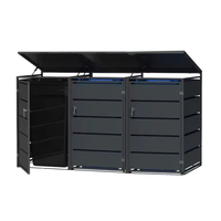 Seau de stockage de feuilles galvanisées 240L personnalisé poubelle extérieure avec tige hydraulique structure intégrée toit de la cabine