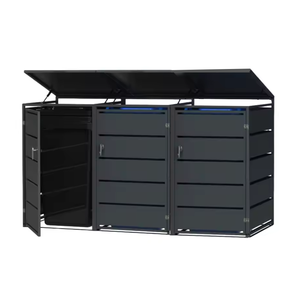 Tùy chỉnh 240L mạ kẽm tấm lưu trữ xô Thùng rác ngoài trời có thể với thanh thủy lực được xây dựng trong cấu trúc cabin mái - Product Image 3