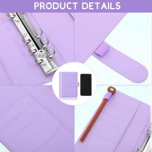 A6 PU da ngân sách chất kết dính bơm lại 6 vòng Máy Tính Xách Tay Chất kết dính cho A6 phụ giấy A6 Túi lỏng lá chất kết dính - Product Image 4