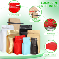 Sachet de café à fond plat mat imprimé sur mesure avec valve, pochette à fond plat pour 1 lb de grains de café, emballage spécialisé pour thé