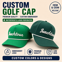 Gorra de Golf de 5 Paneles con Ventilación Avanzada, Logotipo Bordado Personalizado, MOQ Bajo, OEM, Perforada con Láser, Transpirable, de Secado Rápido