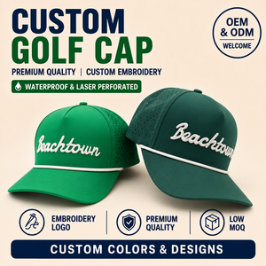 Gorra de Golf de 5 Paneles con Ventilación Avanzada, Logotipo Bordado Personalizado, MOQ Bajo, OEM, Perforada con Láser, Transpirable, de Secado Rápido - Product Image 1