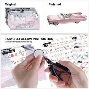 Piececool <span class=keywords><strong>Cadillac</strong></span> Serie 62 Convertibile, Puzzle 3D in Metallo, Kit Modello Auto Classica Fai-da-Te, Giocattolo di Assemblaggio in Acciaio Inossidabile per Adulti - Product Image 3