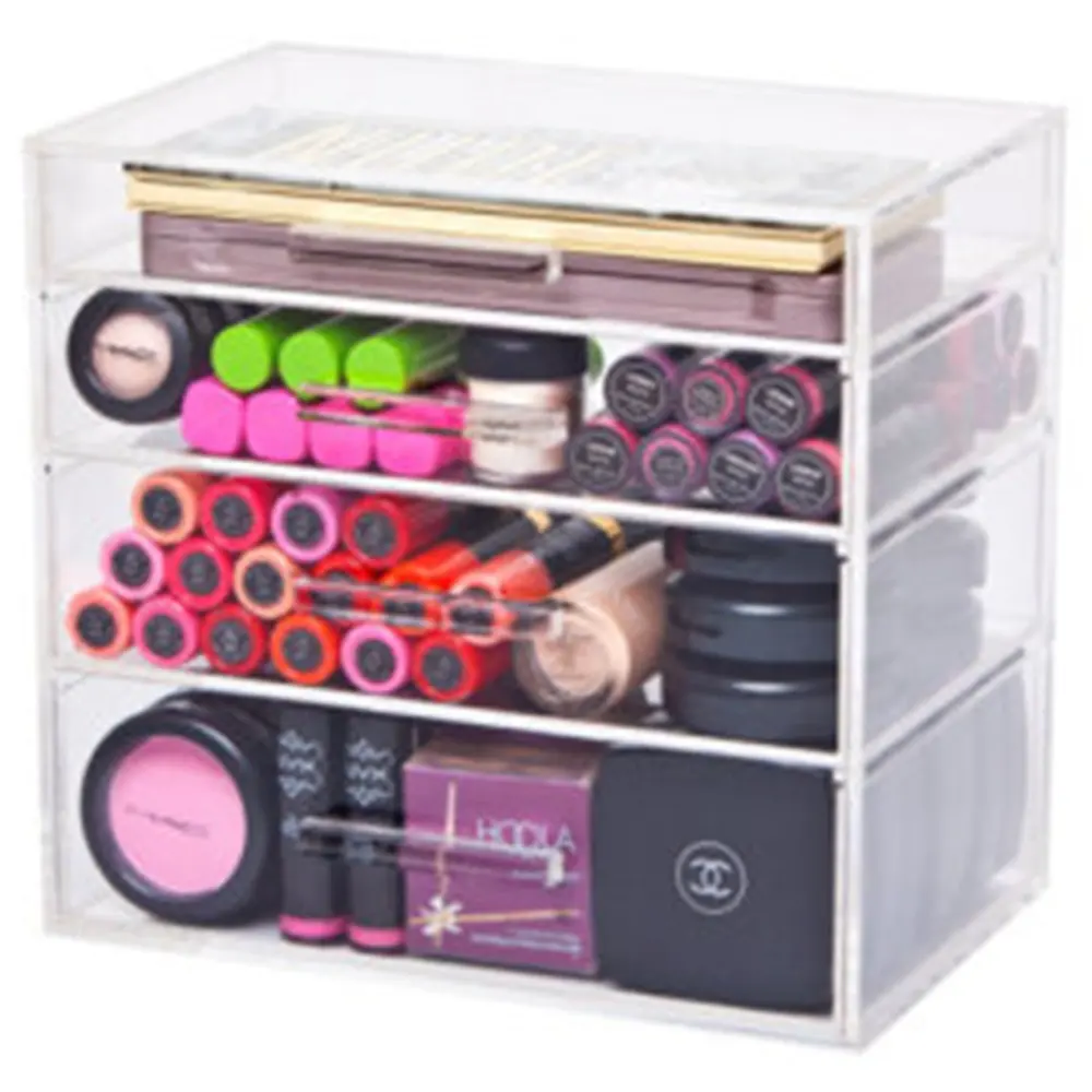 Iangel factory clear cube acrylic makeup organizer for alex drawers