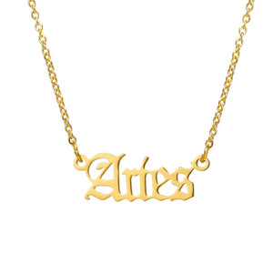 <span class=keywords><strong>2023</strong></span> nuevo colgante signos del zodiaco collares 18K oro Acero inoxidable oro 12 collar del zodiaco - Product Image 1