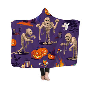 <strong>Dropshipping</strong> Print on Demand Halloween Cloak Hooded Blanket Wearable Fluffy and Plush <strong>Home</strong> <strong>Textiles</strong> Blanket - Product Image 3