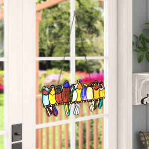 Panel de Vidrio Tiffany con Diseño Personalizado de Diez Pájaros para Ventana, Dormitorio o Sala de Estar - Product Image 6