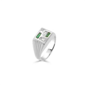 Creative Unique Crystal <b>Emerald</b> <b>Ring</b> Stainless Steel <b>Silver</b> Gold Plated Fashion square Shape Natural Stone <b>Rings</b> - Product Image 2
