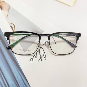 Lunettes ovales demi-cerclées transparentes en alliage, personnalisées en usine, à bas <span class=keywords><strong>prix</strong></span>, pour hommes, myopie, anti-lumière bleue - Product Image 4