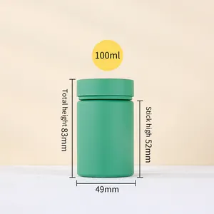 100 120 180 Ml Green CUSTOM Plastic Supplement Container Matte Plastic Bottle For Pill Capsule Vitamin Medical Candy