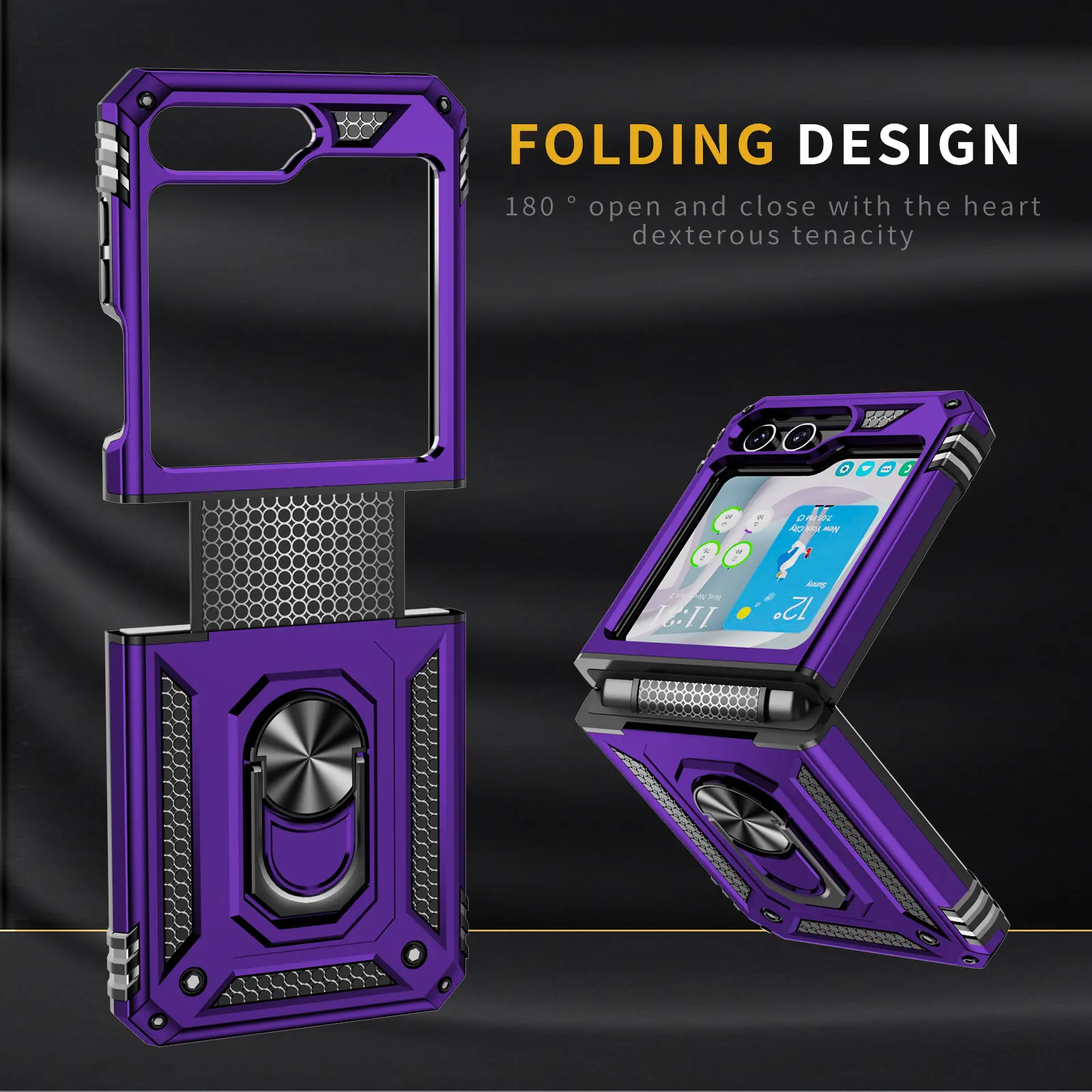 Cool Cases Bulk Folding TPU Kickstand Shockproof Phone Case Cover with Holder for Z Flip 3/4/5 Custom Logo ODM Mobile Protection