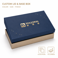 Boîte cadeau rigide en carton de luxe personnalisée avec couvercle et base, logo en relief doré et insert en papier pour emballage cosmétique
