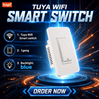 Interrupteur mural WiFi standard US 120 mm, 1 gang, 10 A, panneau PC, 100-240 V, interrupteur mural intelligent pour éclairage Smart Life