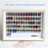 Poudre miroir magique 108 couleurs, nouvelle collection, motif ciel étoilé, paillettes colorées, poudre miroir irisée pour ongles