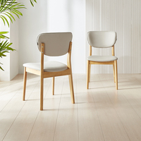 Chaises de salon vintage en bois, chaise de salle à manger pour usage domestique, fauteuil de négociation empilable avec dossier