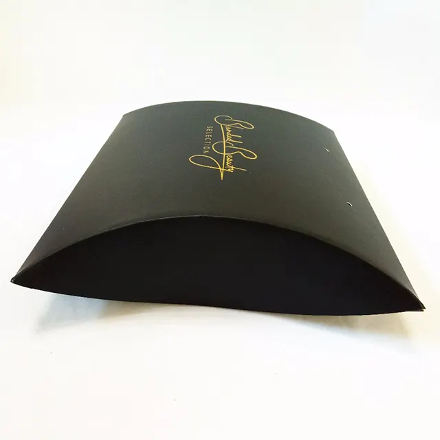 Glossy lamination custom printing logo wig/bundles packaging paper pillow box with ribbon handle