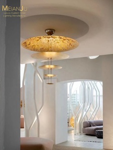 Lampadario LED MAJ in Alluminio con Foglia d'Oro, Design Moderno e Minimalista Italiano, Sospeso, Garanzia 5 Anni, Luce Calda, CRI 80, Fascio a 360° - Product Image 2