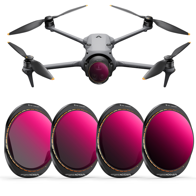 K&F Concept ND/PL Filter Set for DJI Mavic 4 Pro, 4 Pcs 2-in-1 ND&PL Neutral Density Polarizing HD Drone Camera Lens Filters Kit