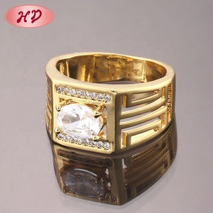 최고의 가격 최신 맞춤형 남성용 진짜 다이아몬드 금도금 반지 패션 18K 남성용 반지 - Product Image 4