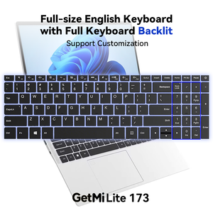 GetMi Lite 173 marca portátil de 17,3 pulgadas Intel N5095 16GB DDR4 256GB SSD multilingüe portátil abierto de 180 grados para estudiantes - Product Image 6