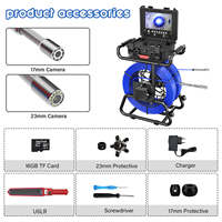 Caméra d'inspection de canalisation à double objectif 50M, écran IPS 9 pouces 1080P, avec localisateur 512Hz, compteur de mètres, auto-nivelante, câble 5/7mm
