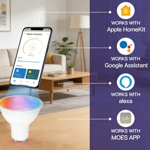 ไฟสปอร์ตไลท์ LED อัจฉริยะ GU10 ควบคุมผ่านแอป Zigbee หรี่แสงได้ เปลี่ยนสีได้ ติดตั้งแบบฝัง มุมลำแสง 120 องศา - Product Image 4