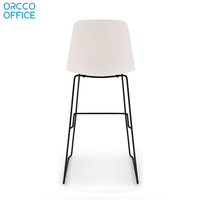 Chaise de bar pour bureau et maison, coque en plastique, structure en acier, tabourets de bar avec dossier et repose-pieds, tabouret de bar pour bureau